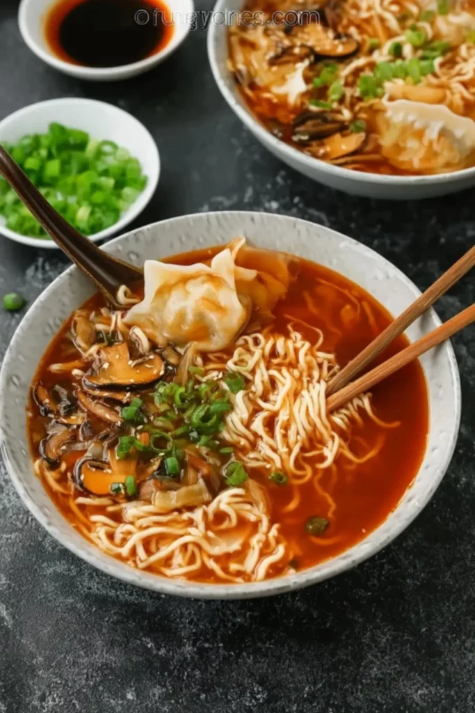 Kimchi-Dumpling-Nudelsuppe