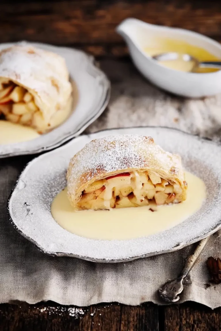 Apfelstrudel mit Vanillesauce