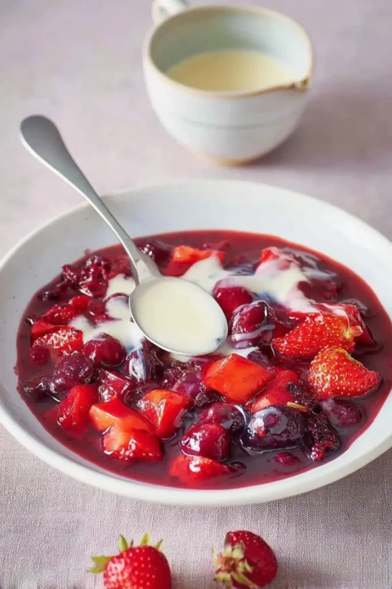 Rote Grütze mit Vanillesauce