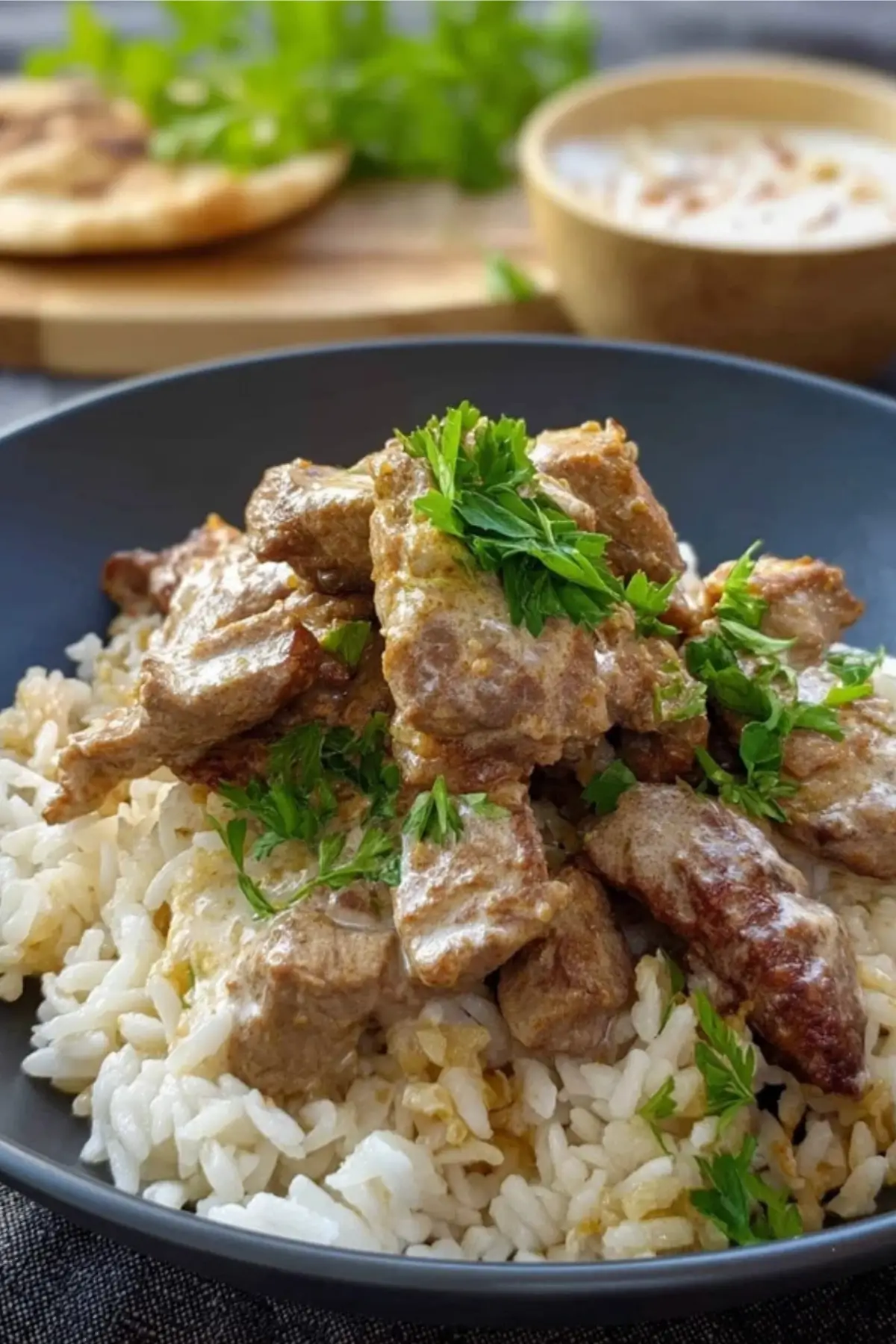 Hähnchen-Gyros in Schmandsoße