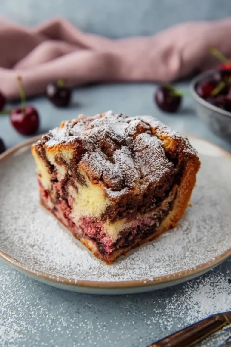 Marmorkuchen mit Kirschen vom Blech