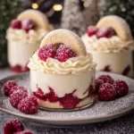 vanillekipferl dessert mit himbeeren