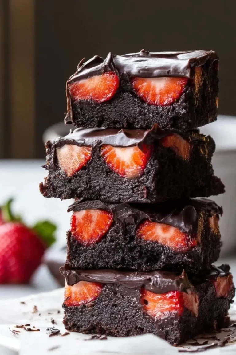 erdbeer brownies mit ganache