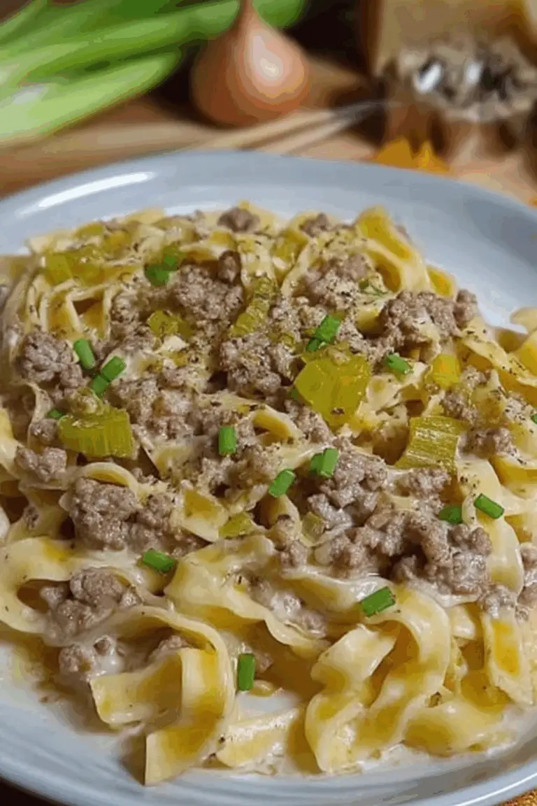 käse lauch pasta mit hackfleisch