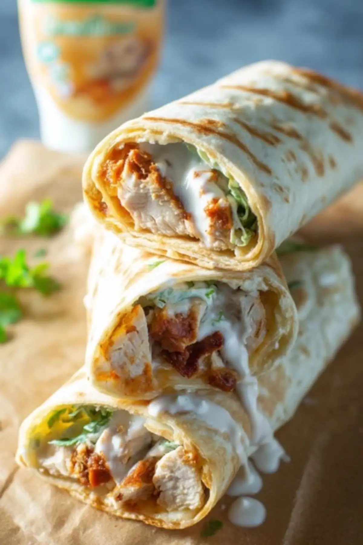Hähnchen Ranch Wraps