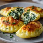 Kartoffeltaschen mit Frischkäse-Spinatfüllung