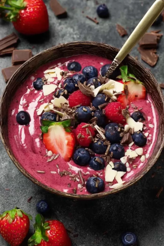 Smoothie Bowl mit Beeren (kalorienarm)