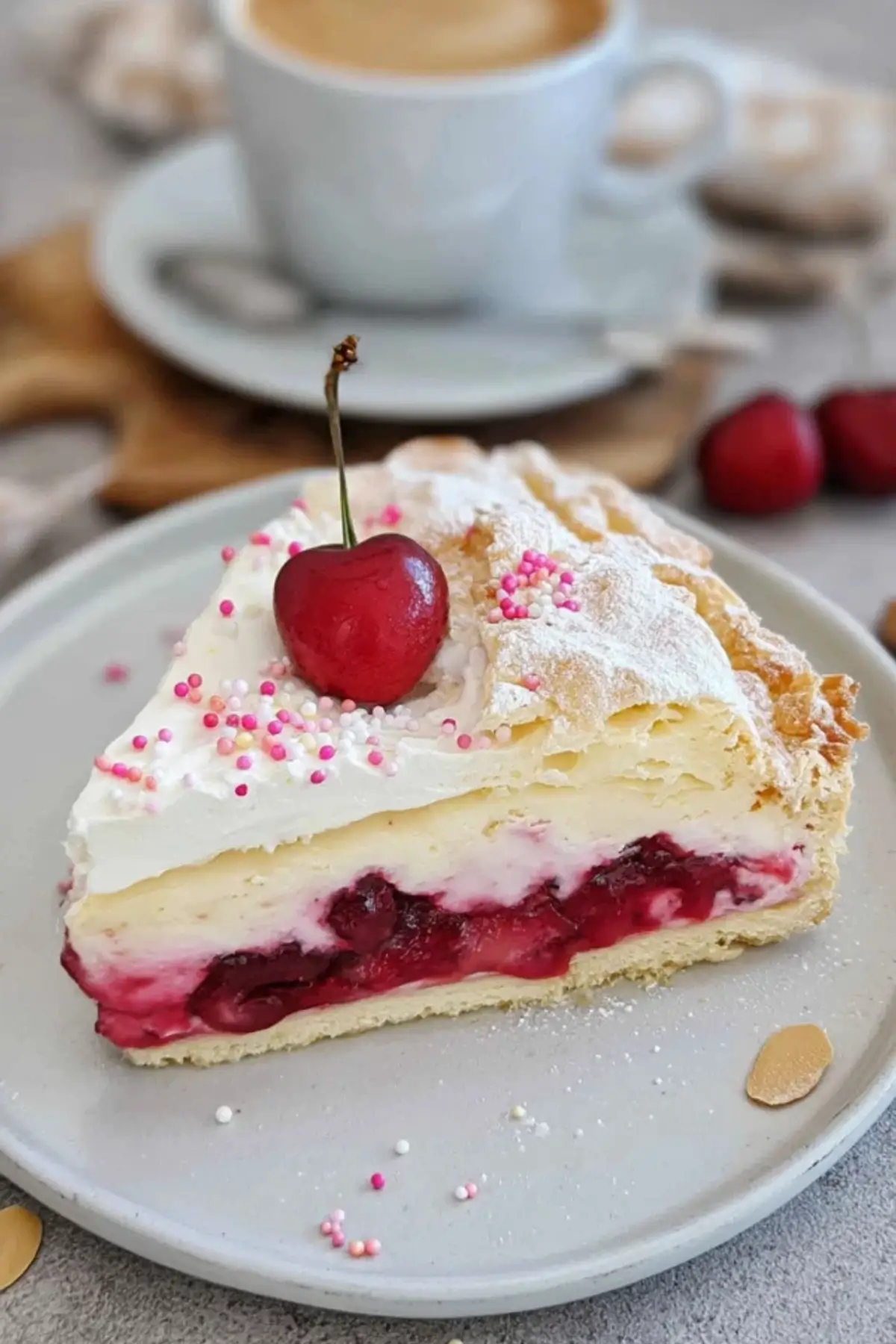 Kirsch-Joghurt-Käsekuchen mit Streuseln