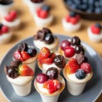 obst dessert im waffelbecher