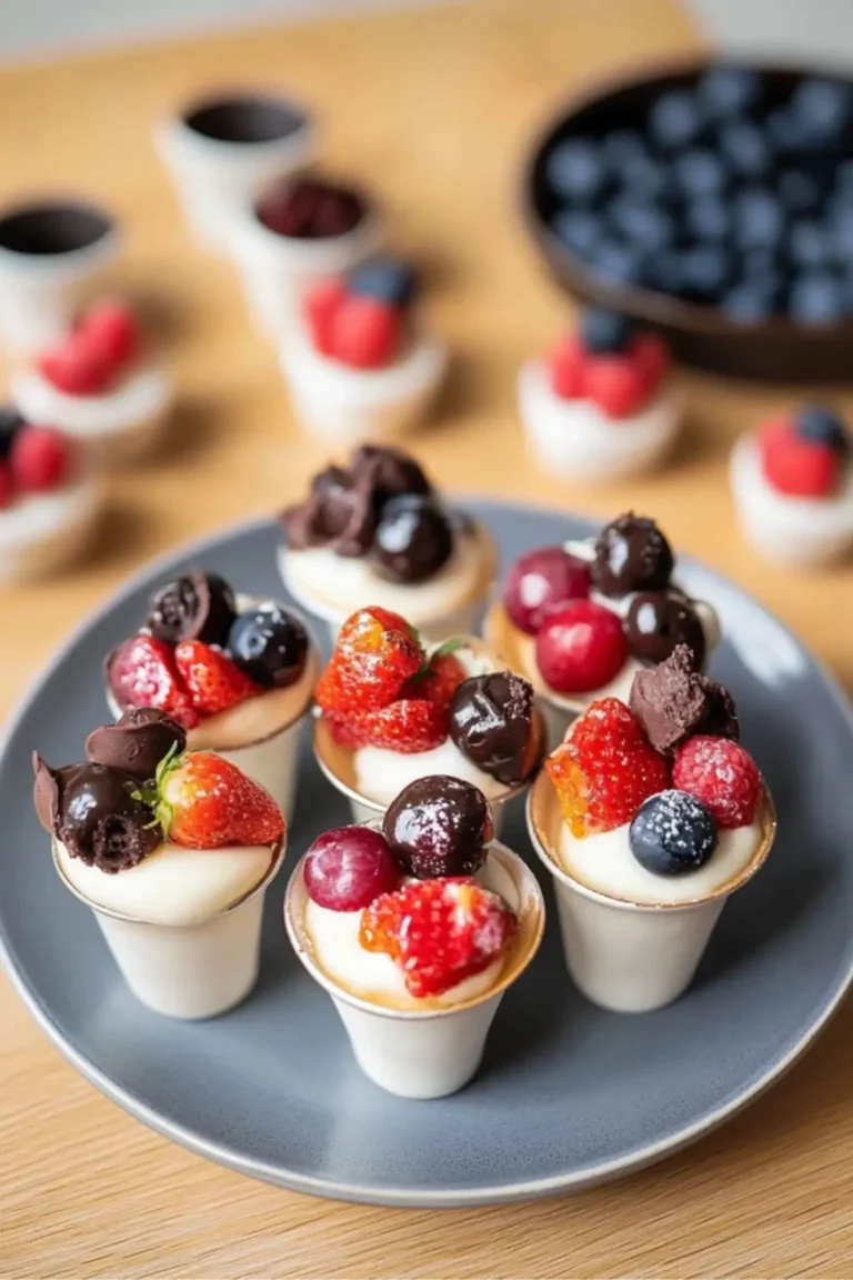 obst dessert im waffelbecher