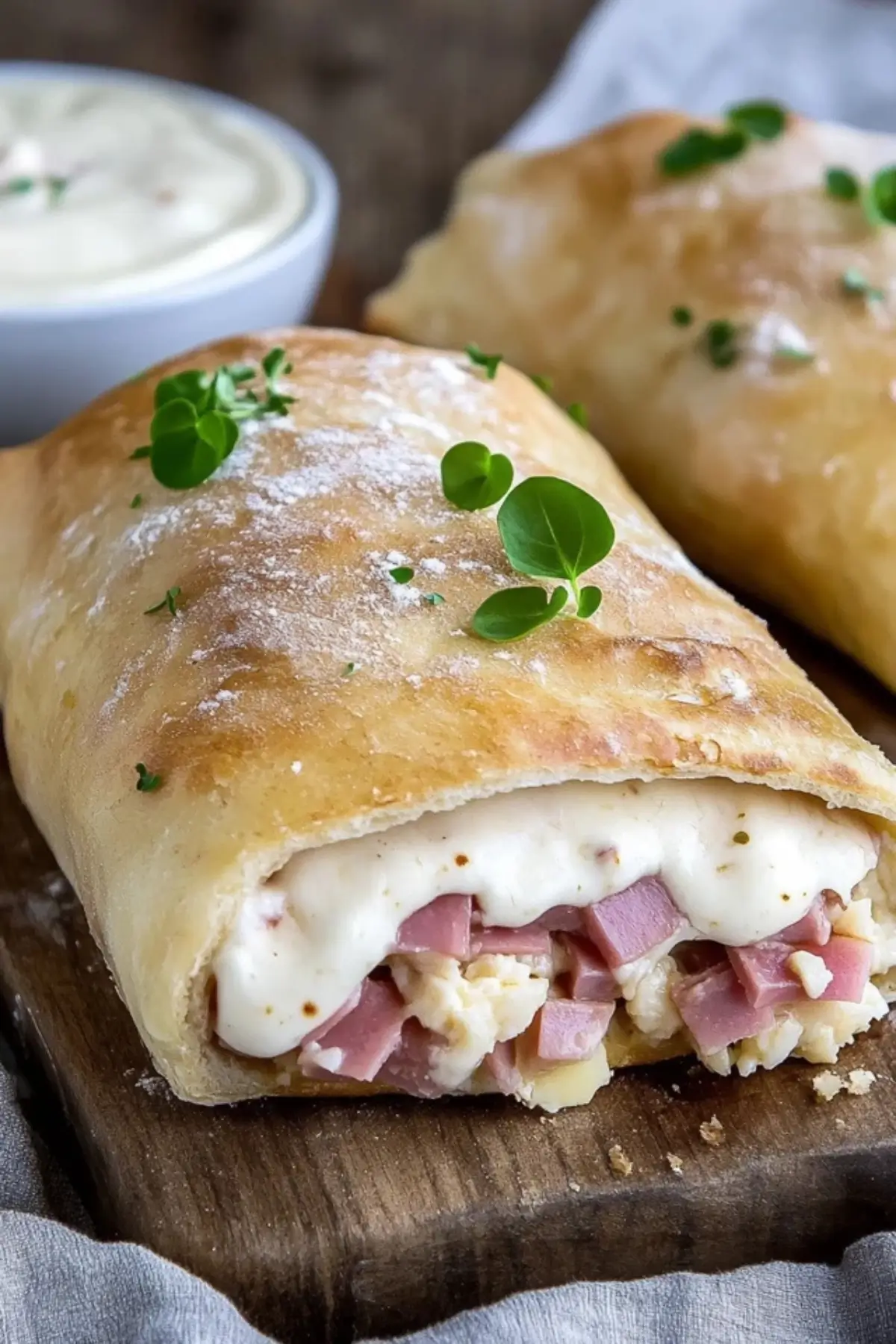 handbrot mit schinken und käse