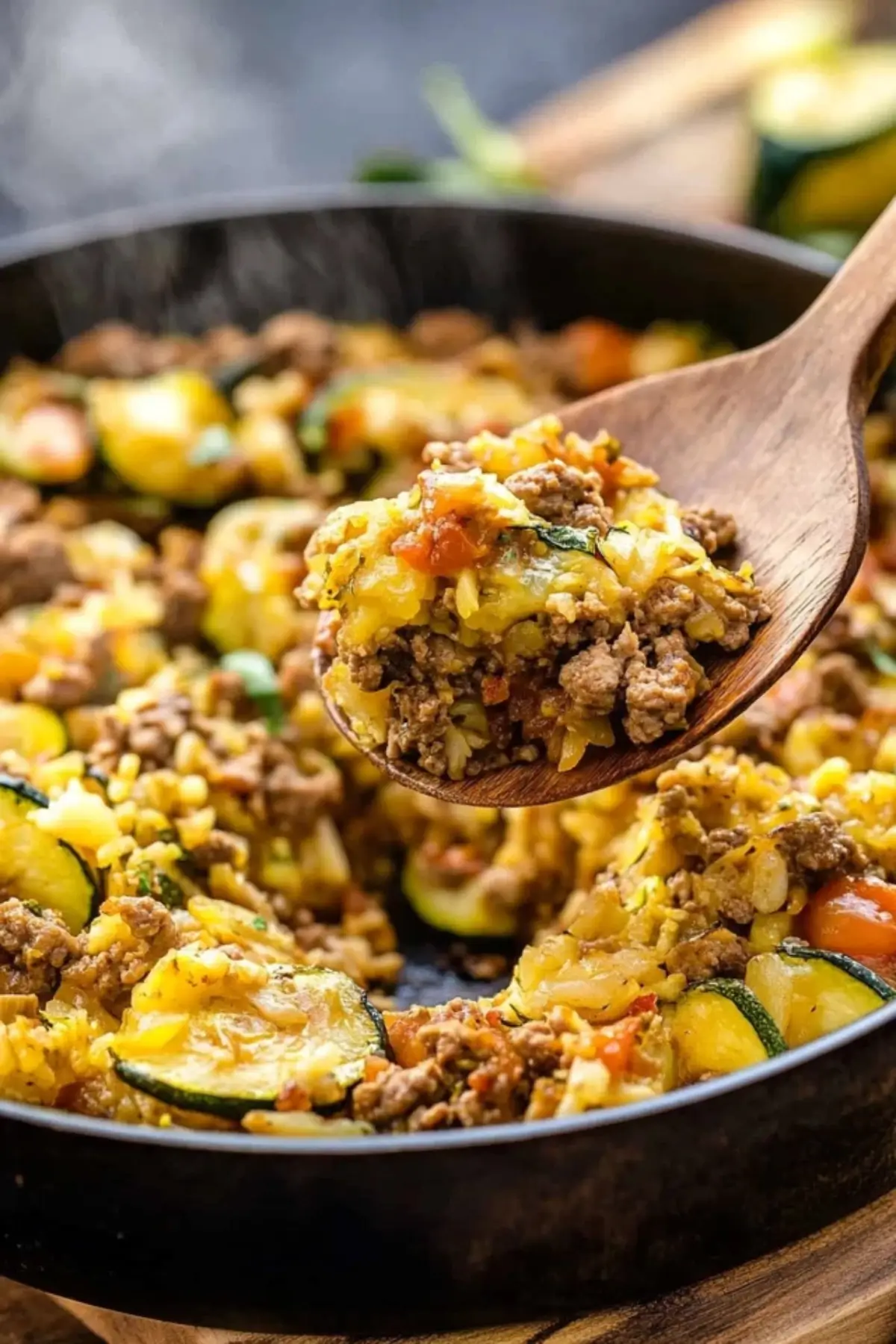 hamburger zucchini pfanne