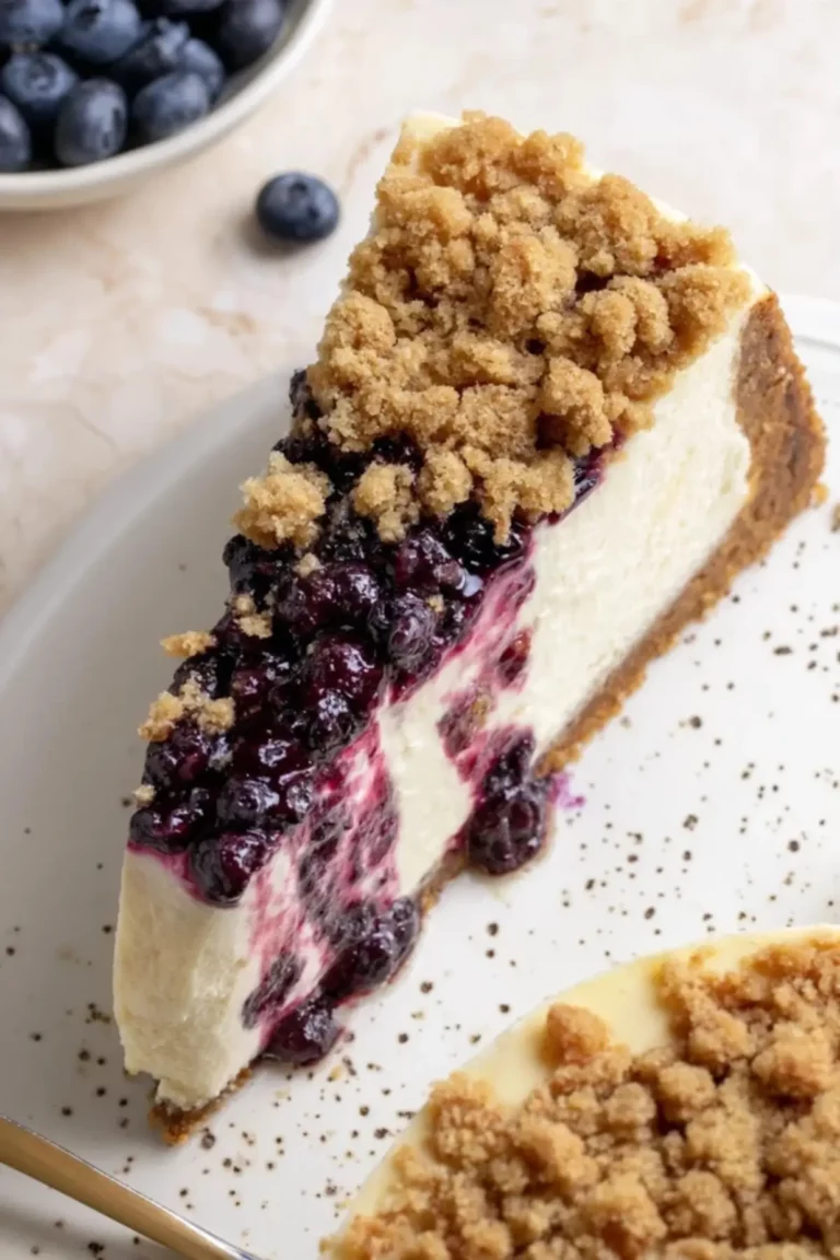 blaubeer crumble käsekuchen