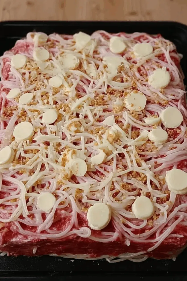 Spaghettieis-Blechkuchen