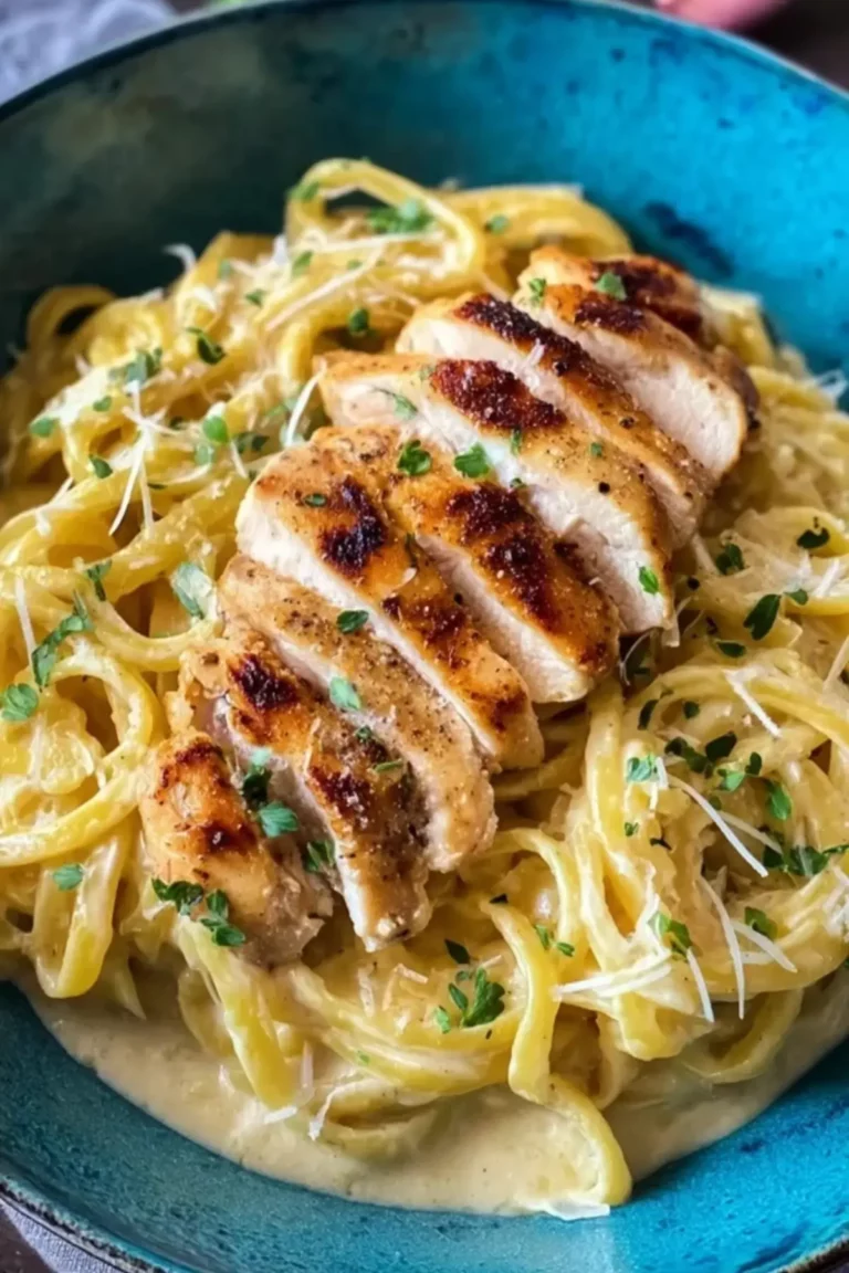 pasta alfredo mit hähnchen