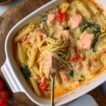 pasta mit lachs aus dem ofen