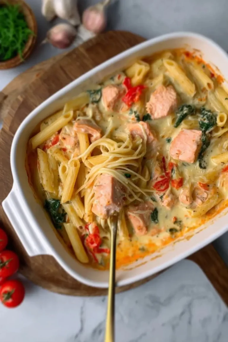 pasta mit lachs aus dem ofen