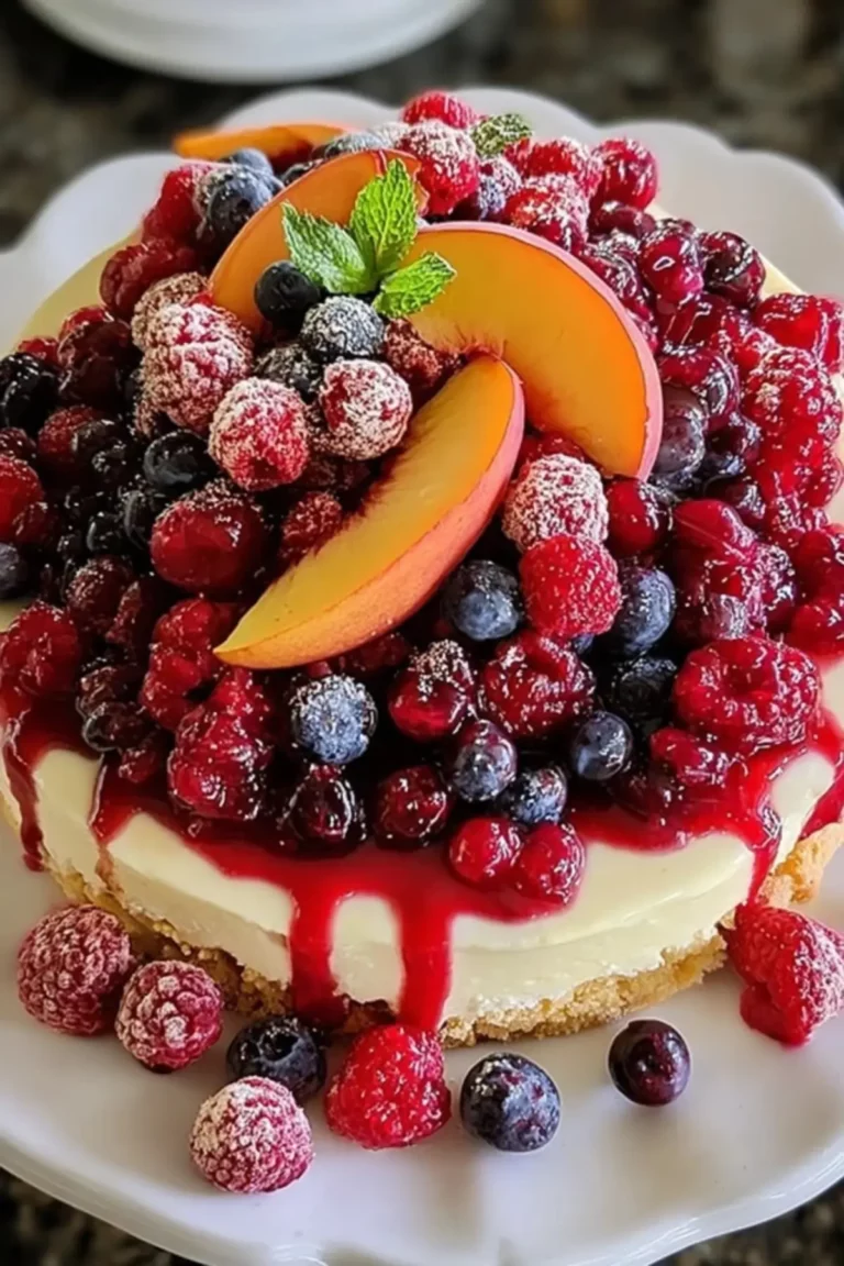 beeren pfirsich käsekuchen