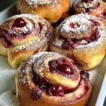 Saftige Puddingschnecken mit Kirschen