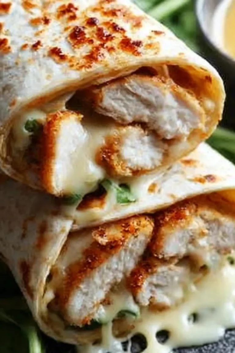käsige Knoblauch-Hühnchen-Wraps