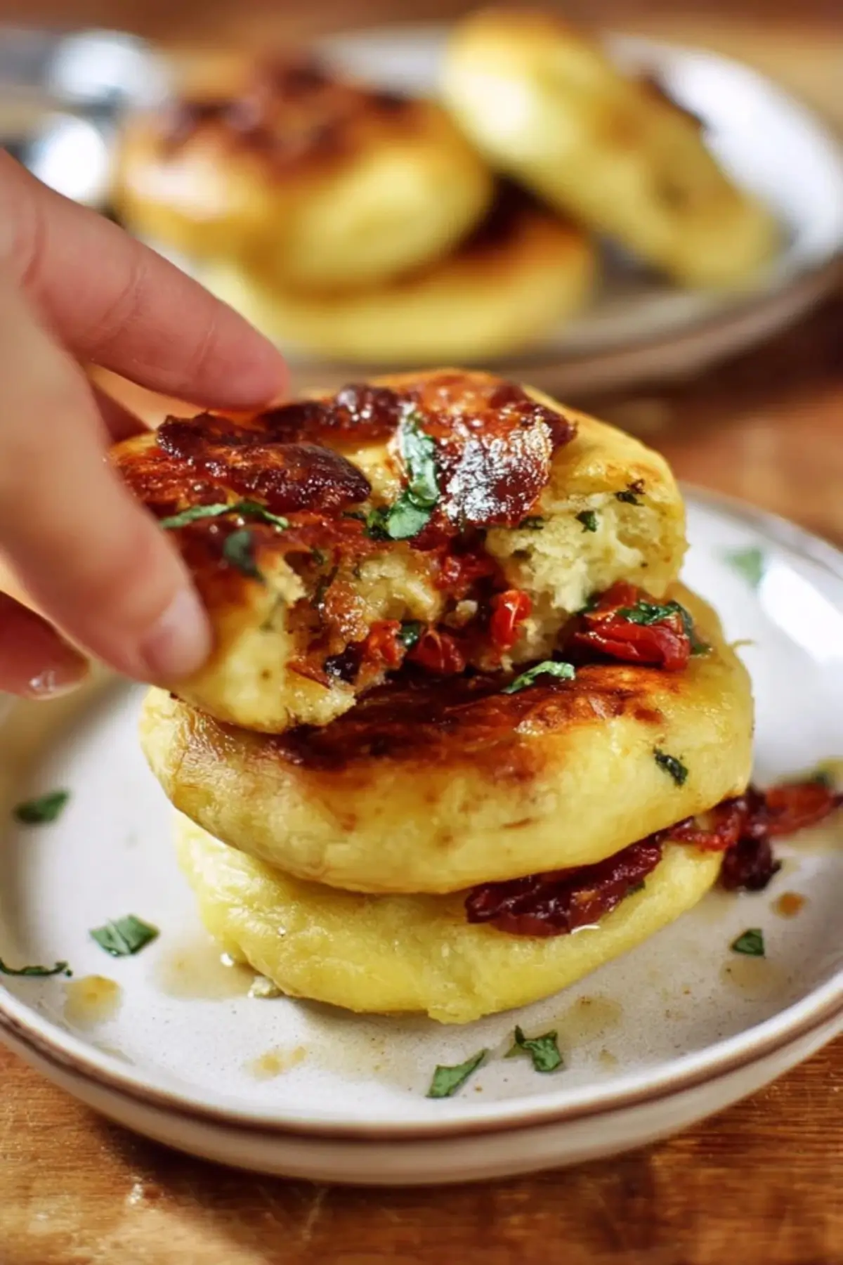 Gefülltes Pfannenbrot ohne Hefe