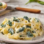 Tagliatelle mit Spinat-Frischkäse-Sauce