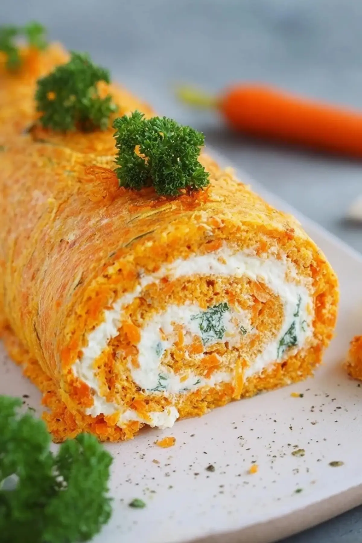 Möhrenrolle mit Frischkäse