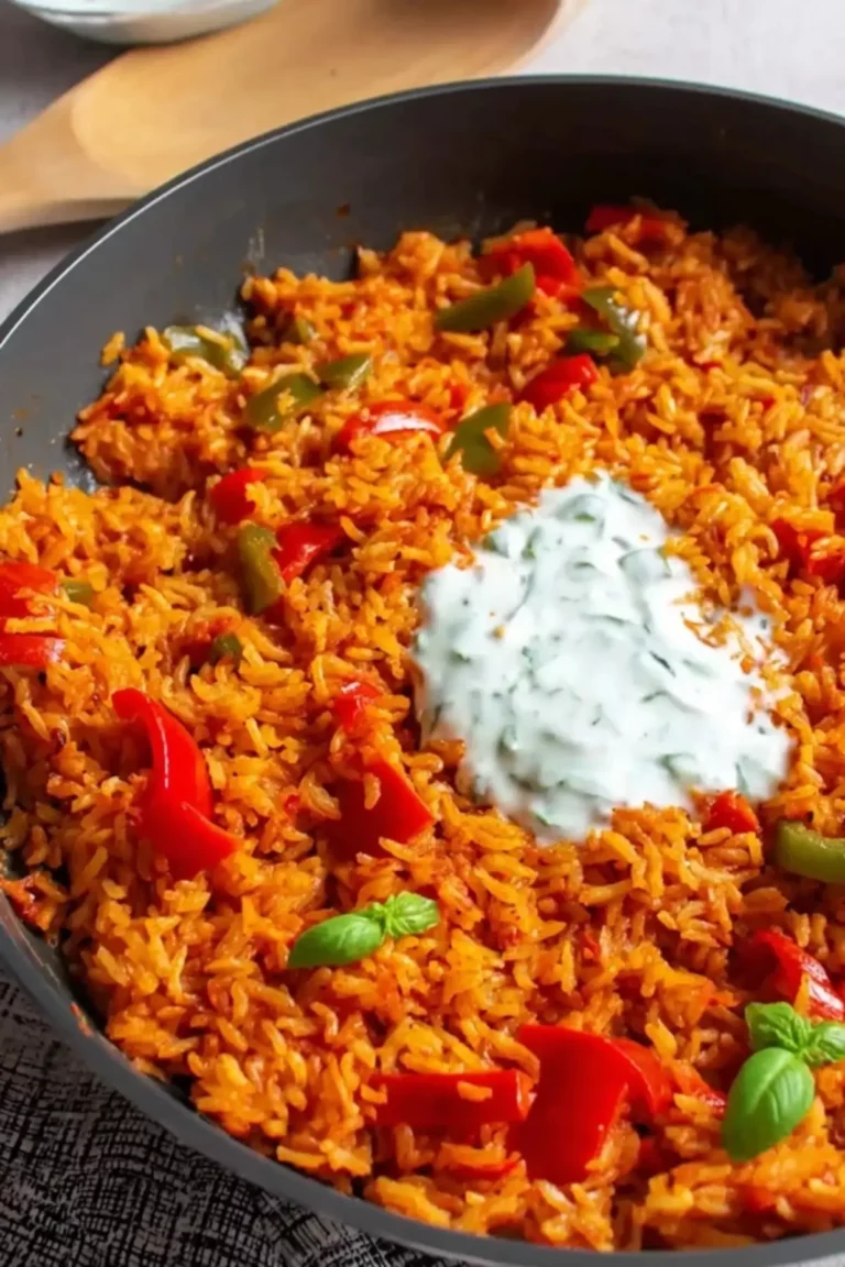 vegetarische reispfanne mit paprika