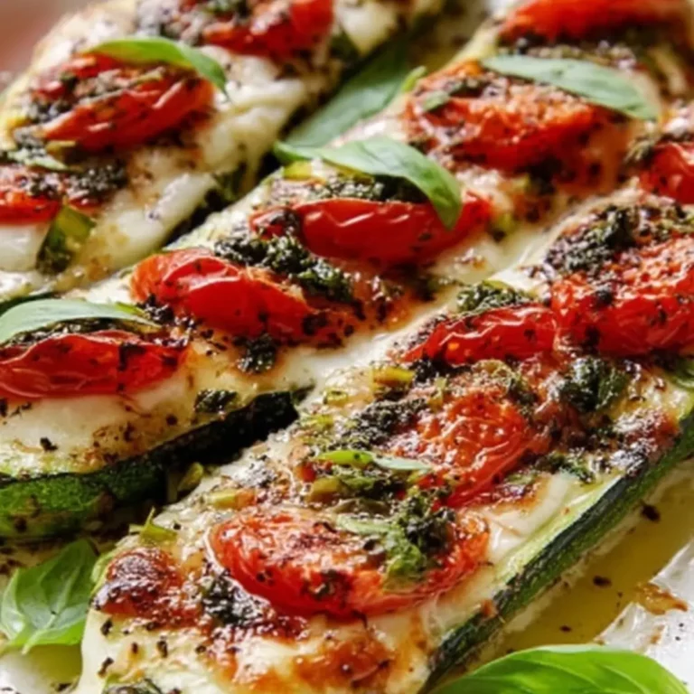 Gefüllte Zucchini mit Mozzarella und Tomaten