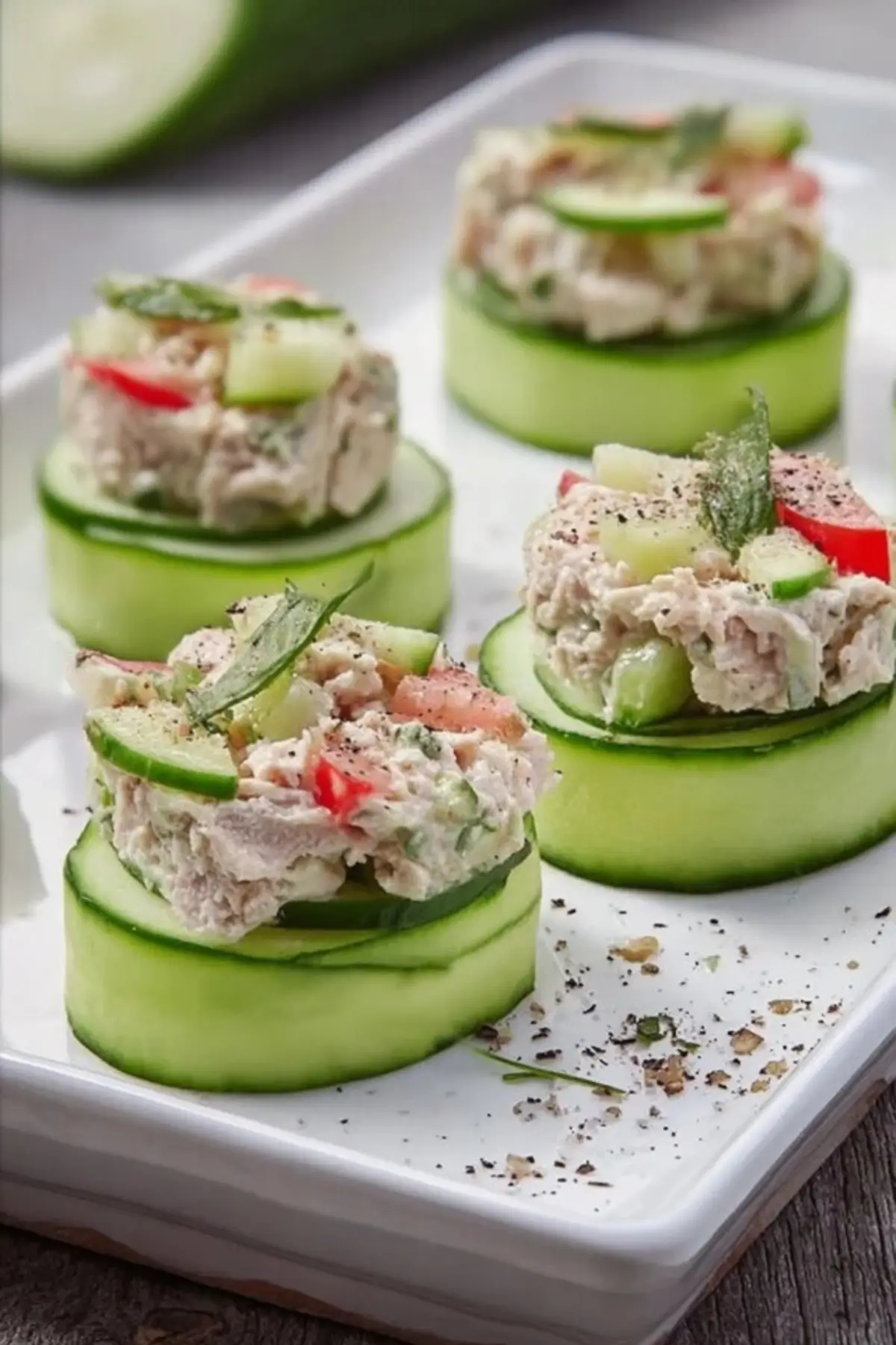 Thunfisch-Häppchen mit Gurke