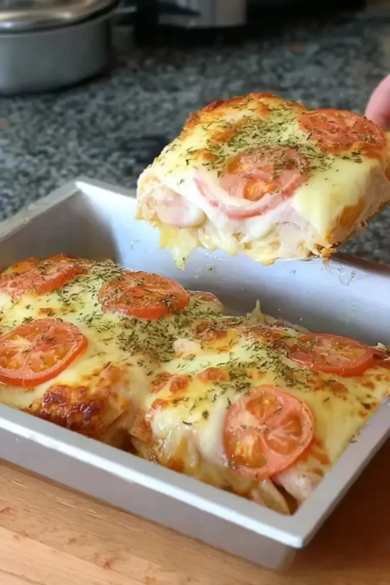 Toast Mozzarella Auflauf aus dem Backofen