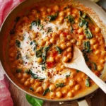 Cremiger Harissa-Kichererbseneintopf