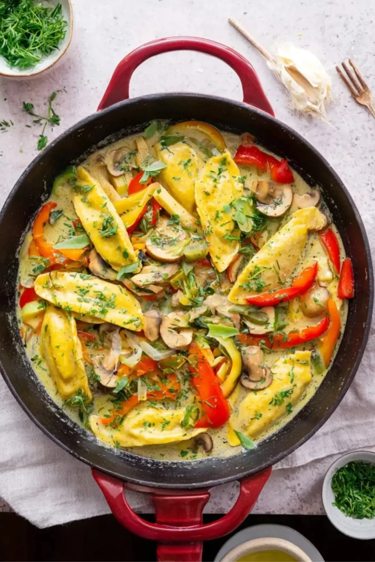 Maultaschen Pfanne mit Gemüse