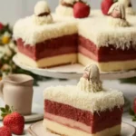 frau Holle Kuchen mit Erdbeerfüllung und Sahnecreme
