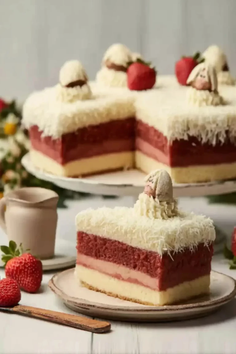 frau Holle Kuchen mit Erdbeerfüllung und Sahnecreme