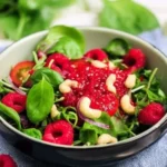 sommersalat mit himbeeren