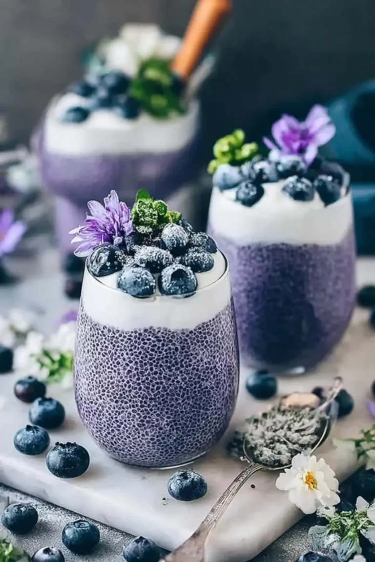 chia-pudding mit blaubeeren