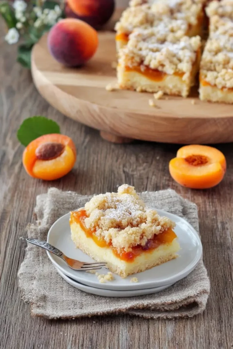 Marillen Topfenkuchen mit Streusel