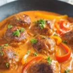 Hackbällchen in cremiger Paprikasoße