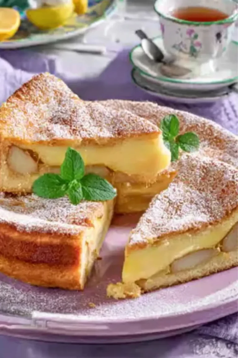 Birnenkuchen mit Pudding