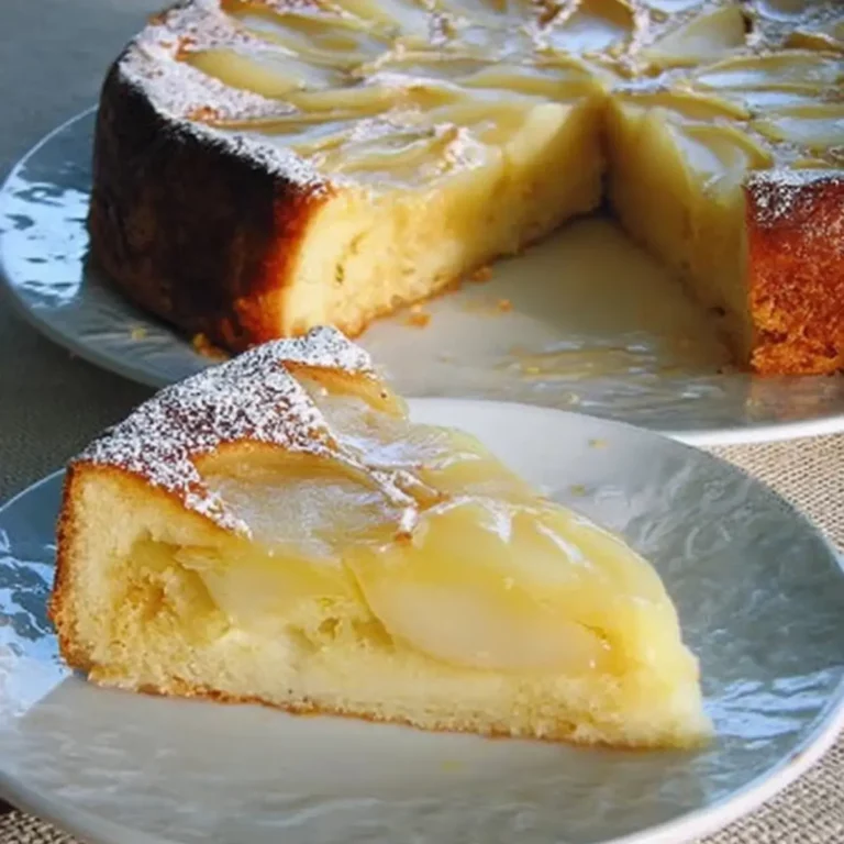 Birnenkuchen mit Vanilleguss