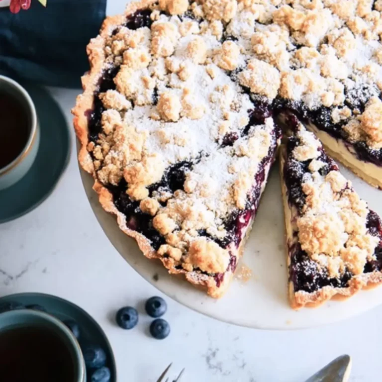 Blaubeer-Streuselkuchen mit Puddingcreme