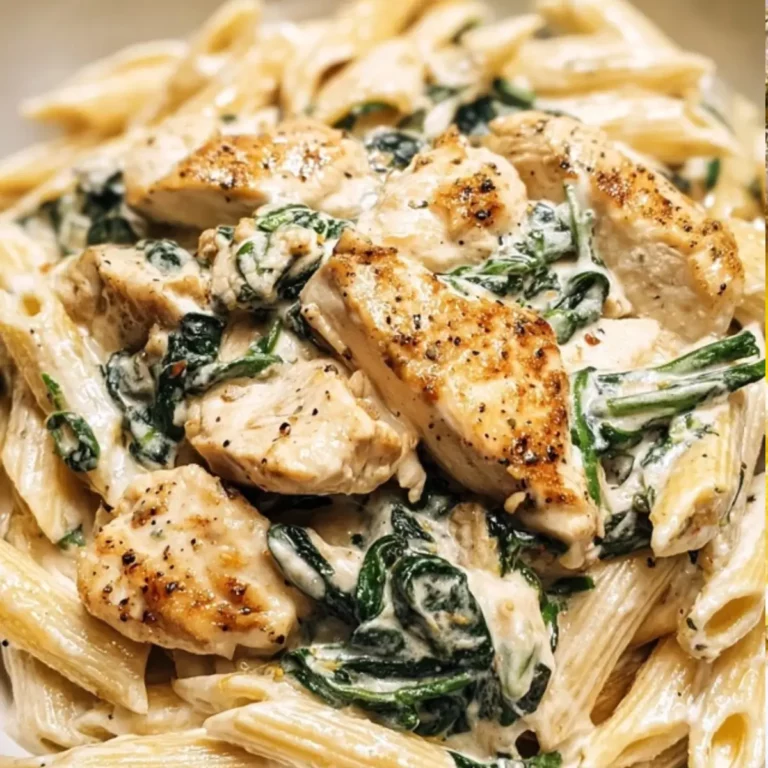 Frischkäse Spinat Hähnchen Pasta