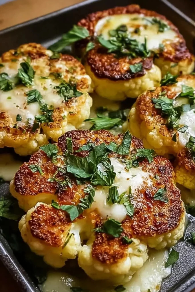 Gebackenen Mozzarella-Blumenkohlsteaks