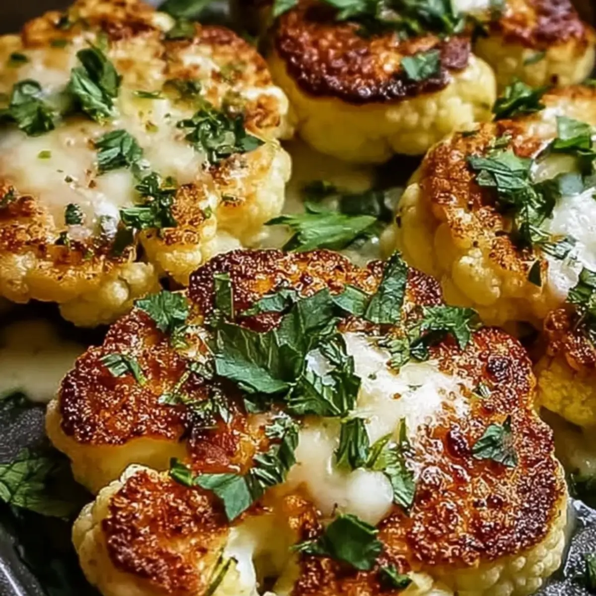 Gebackenen Mozzarella-Blumenkohlsteaks