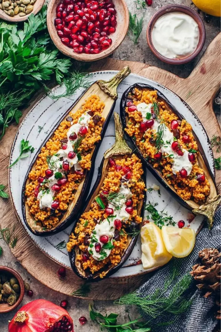 Gefüllte Auberginen mit Bulgur