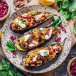 Gefüllte Auberginen mit Bulgur