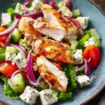 Hähnchenbrust auf griechischem Salat