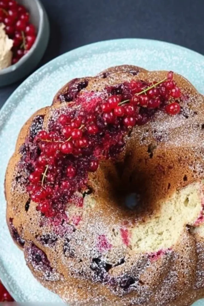 Johannisbeerkuchen als Gugelhupf