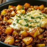 Kartoffel-Hackfleisch-Pfanne mit Käse